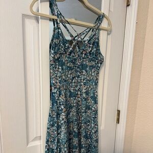 Teal flower dress